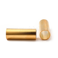 304 perline in acciaio inossidabile, perline con foro grande, colonna, vero placcato oro 24k, 25x9mm, Foro: 8 mm