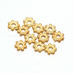 Perline distanziatrici margherita in lega placcata oro chiaro, oro, 4.5x1mm, Foro: 1 mm