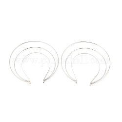 Fornituras de banda para el cabello de hierro, anillo triple, para lolita, accesorios de la corona, Platino, 220x220x5mm, diámetro interior: 150x121 mm