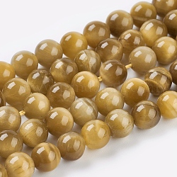 Natürliche Gold Tigerauge Perlen Stränge, Klasse A, Runde, 6 mm, Bohrung: 1 mm, ca. 31 Stk. / Strang, 8 Zoll