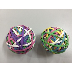 Elastic Rubber Band Ball, Mixed Color, 43x3mm, 120strand/ball