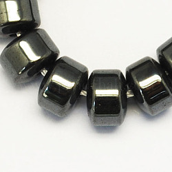 Non magnetici perle ematite sintetico fili, grado a, colonna, nero, 8x6mm, Foro: 1.5 mm