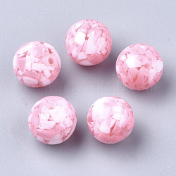 Бусины из cмолы, стиль имитация драгоценных камней, круглые, розовые, 20 мм, отверстие : 2.5 мм