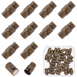 Sunnyclue 1 caja 32 juegos de tapas de extremo kumihimo Cierres de tornillo magnéticos de 4.8 mm para joyería cierres magnéticos cierres de bloqueo tapa de cordón de cuero convertidor de cierre de joyería suministros de artesanía diy bronce antiguo para adultos