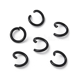 Placcatura ionica (ip) 304 anelli di salto aperti in acciaio inossidabile, nero, 17 gauge, 4x0.6mm