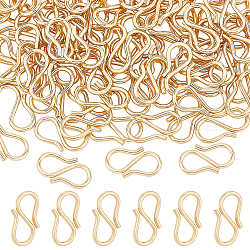 BENECREAT 100Pcs 18K Real Gold Plated S-Hook Clasps, 304 Stainless Steel Necklace Clasp Hook Necklace Clasp Connector S Shaped Hook for DIY Jewelry Making, 13x7mm