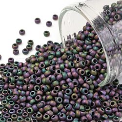 Toho perles de rocaille rondes, Perles de rocaille japonais, (709) couleur mate iris violet, 11/0, 2.2mm, Trou: 0.8mm, environ 50000 pcs / livre
