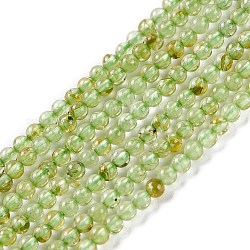 Chapelets de perles en péridot naturel, ronde, 2mm, Trou: 0.4mm, Environ 207 pcs/chapelet, 14.96'' (38 cm)