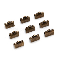Messingband-Crimpenden, Antik Bronze, Bleifrei, Cadmiumfrei und Nickel frei, ca. 10 mm lang, 7 mm breit, Bohrung: 1x3 mm