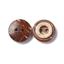 Concéntrico 2-hoyo botones, Botón de coco, multicolor, aproximamente 13 mm de diámetro