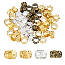 DICOSMETIC 80Pcs 4 Colors Barrel Loose Spacer Beads Rondelle Spacer Beads Large Hole Beads 10mm Metal Loose Beads Tibetan Style European Beads Alloy Beads for Bracelets Jewelry Making
