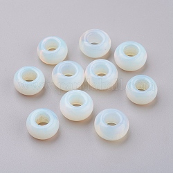 Perle europee di opalite sintetico, perline con foro grande, rondelle, 12x6mm, Foro: 5 mm