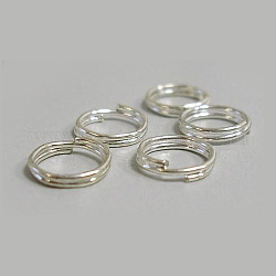 Iron Split Rings, Double Loops Jump Rings, Cadmium Free & Lead Free, Silver Color Plated, 5x1.4mm, about 4.3mm inner diameter, about 840pcs/50g