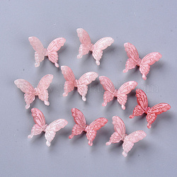 Cabujones de acetato de celulosa (resina), mariposa, rosa, 17~18x21~22x7~8mm