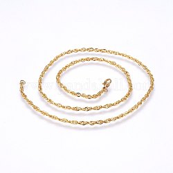 304 из нержавеющей стальной трос цепи ожерелья, с карабин-лобстерами , золотые, 17.7 дюйм (45 см), 1.7 мм