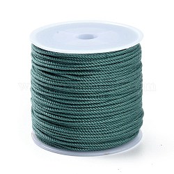 Cordon en coton macramé, corde tressée, avec bobine en plastique, pour accrocher au mur, artisanat, emballage cadeau, vert de mer clair, 1.2mm, environ 49.21 yards (45 m)/rouleau