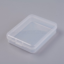 Plastic Bead Containers, Rectangle, Clear, 11.95x9.3x2.85cm, Inner Diameter: 11.05x8.9cm