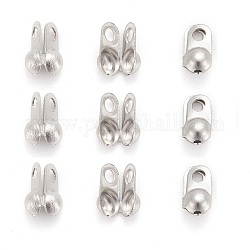 304 Stainless Steel Bead Tips, Calotte Ends, Clamshell Knot Cover, Stainless Steel Color, 5x2.5mm, Hole: 1mm, Inner Diameter: 2mm