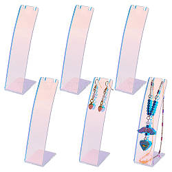 Soportes de exhibición de aretes colgantes inclinados hacia atrás de acrílico, soporte organizador de joyas para almacenamiento de aretes de un solo par, Rectángulo, colorido, 4.6x3x12.9 cm