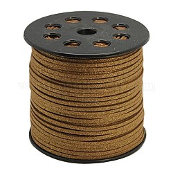 Glitter Powder Faux Suede Cord, Faux Suede Lace, Dark Goldenrod, 3mm, 100yards/roll(300 feet/roll)