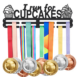 Porte-médaille de fer support mural d'affichage, avec des vis, mot je cours pour les cupcakes, nourriture, 150x400mm
