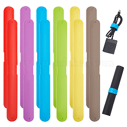 Nbeads 12 шт. 6 цвета с силиконовым покрытием железные флип-обертки держатели зажимы, шлепки для организации домашнего хранения, разноцветные, 215x21x3 мм, 2 шт / цвет