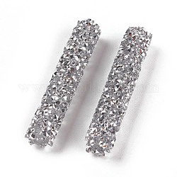Strass perline di vetro, per la creazione di gioielli fai da te, tubo, luce argentea della cometa, 32~33x6mm, Foro: 0.8 mm
