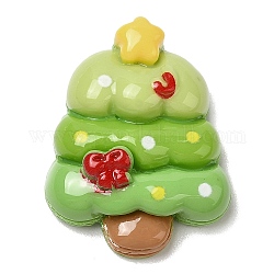 Cabujones de resina opaca con tema navideño, cabujones de navidad de dibujos animados, árbol de Navidad, 26x20x8mm
