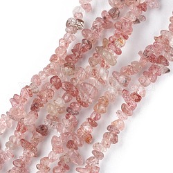 Chapelets de perles aux fraises en quartz naturel, puce, 1.5~4.5x3~13x2.5~8mm, Trou: 0.6mm, 30.94~31.97 pouce (78.6~81.2 cm)
