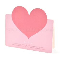 ハートのグリーティングカード  バレンタインデーの愛のカード  結婚記念日  長方形  ピンク  96x135x0.3mm  50個/袋