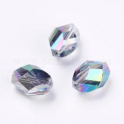 Perles d'imitation cristal autrichien, grade AAA, facette, ovale, colorées, 8x10.5mm, Trou: 0.9~1mm