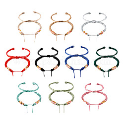 10 pièce de fabrication de bracelets tressés avec cordon en nylon réglable de 10 couleurs, bracelet noeud fleur de pêcher, convient aux perles, couleur mixte, 4-7/8~10-7/8 pouce (12.5~27.6 cm), 1 pc / couleur