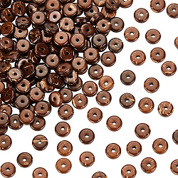 Olycraft 2 brins de perles de noix de coco, Plat rond / disque, perles heishi, brun coco, 8x3mm, Trou: 1.5mm, Environ 110~111 pcs/chapelet, 13.27'' (33.7~33.8 cm)