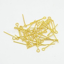 Brass Eye Pin, Cadmium Free & Lead Free, Golden, about 1.8cm long, 0.7mm thick, hole: about 2mm, about 16000pcs/1000g