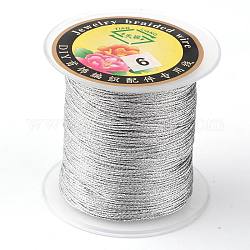Round Metallic Thread, Embroidery Thread, 6-Ply, Gainsboro, 0.6mm, about 87.48 yards(80m)/roll