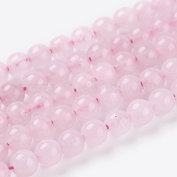 Natürlichen Rosenquarz Perlen Stränge, Runde, 4 mm, Bohrung: 0.8 mm, 42~45 Stk. / Strang, 8 Zoll