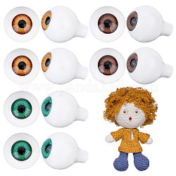 Ahandmaker 6 paires d'yeux en acrylique réalistes de 12.5 mm, Globes oculaires ronds d'halloween, 3 couleur, yeux d'ours pour accessoires d'halloween, décor de fête, bricolage, marionnettes bjd, fabrication d'yeux artisanaux