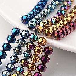 Chapelets de perles en hématite synthétique sans magnétique, Toupie, couleur mixte, 6x6mm, Trou: 1mm, Environ 61 pcs/chapelet, 15.7 pouce
