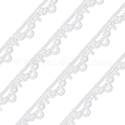 Gorgecraft-Polyester-Spitzenbesätze, Spitzenbandkantenbesätze, zum Nähen und Hochzeitsdekoration, weiß, 1/2 Zoll (12 mm)