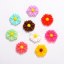 Resin Cabochons, Flower, for Costume & Headwear and Earring Decoration, Mixed Color, 22x5.5mm