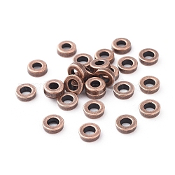 Tibetan Style Alloy Beads, Cadmium Free & Nickel Free & Lead Free, Donut, Red Copper, 6x2mm, Hole: 2.5mm
