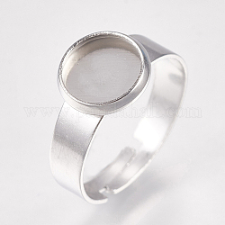 304 base de anillo de placas de acero inox, ajustable, plano y redondo, color acero inoxidable, Bandeja: 8 mm, 7 tamaño (17 mm)