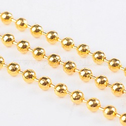 Catene di palla di ferro, saldato, oro, con la bobina, perline:2.4mm, circa 328.08 piedi (100 m)/rotolo