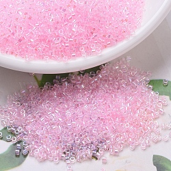 MIYUKI Delica Beads, Cylinder, Japanese Seed Beads, 11/0, (DB0071) Pink Lined Crystal AB, 1.3x1.6mm, Hole: 0.8mm, about 10000pcs/bag, 50g/bag
