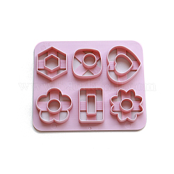 Abs プラスチック粘土ツール  粘土生地カッター  金型  モデリングツール  子供用粘土玩具のモデリング  六角形/ハート  花  12x10cm