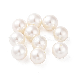 Perle semilavorate a conchiglia, tondo, bianco, 12mm, Foro: 1 mm