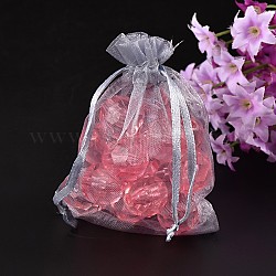 Organza Gift Bags with Drawstring, Jewelry Pouches, Wedding Party Christmas Favor Gift Bags, Gray, Size: about 8cm wide, 10cm long