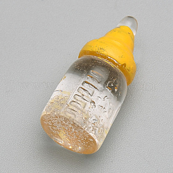 Lackiert Harzkügelchen, kein Loch / ungekratzt, Milchflasche, golden, 22x10 mm