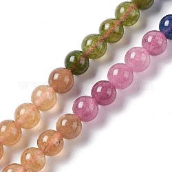 Fili di perle di tormalina imitazione giada naturale, tinto, tondo, colorato, 6.5mm, Foro: 1 mm, circa 62pcs/filo, 15.16'' (38.5 cm)