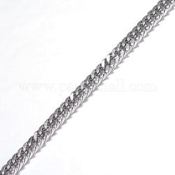 304 Stainless Steel Twisted Chain Curb Chains, Unwelded, with Spool, for Jewelry Making, Faceted, Stainless Steel Color, 4x2.5x0.6mm, about 32.8 Feet(10m)/roll